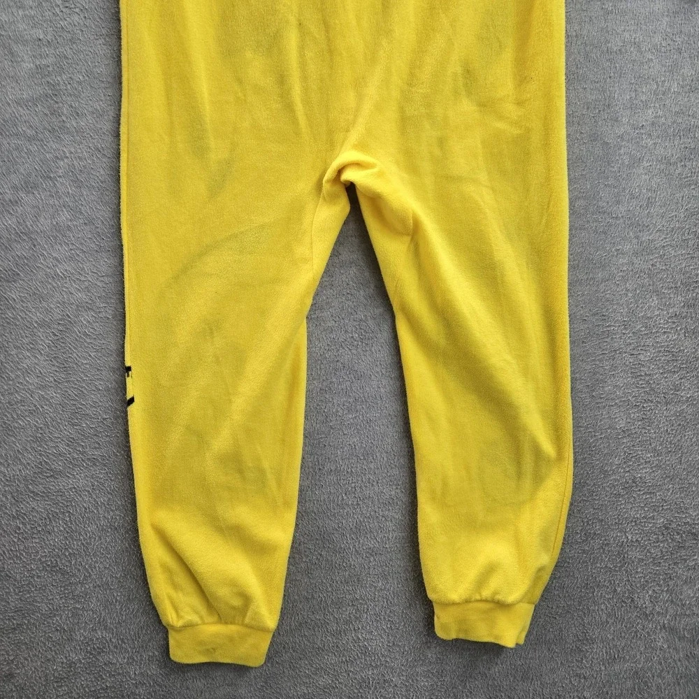 Pokemon Boys Sleepwear 10/12 Yellow Embroidered Jumpsuit Graphic Fleece Pikachu